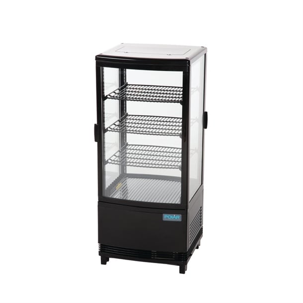 Polar C-Series Energy Efficient Curved Door Display Fridge Black 86Ltr cx574