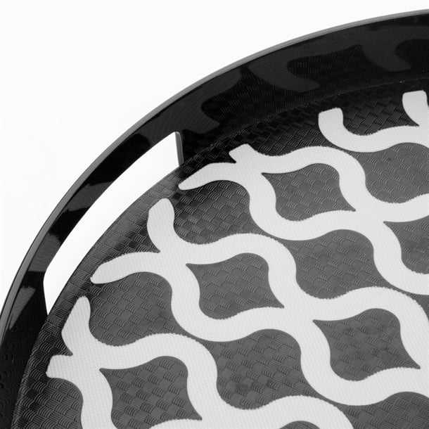 Olympia Kristallon PC Round Non Slip Tray with Handles 300mm dp664