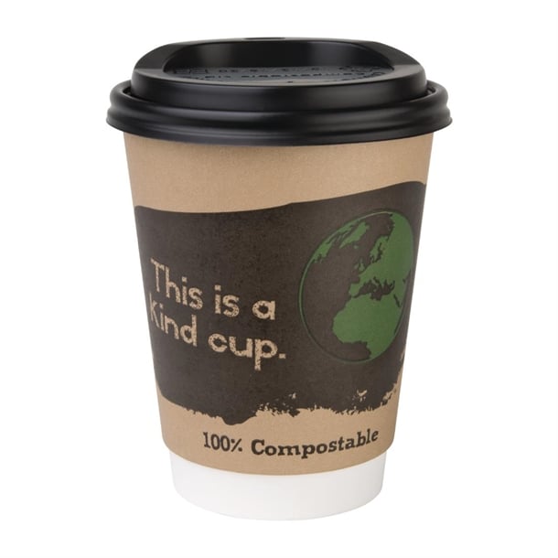Fiesta Compostable Coffee Cup Lids 340ml / 12oz (1000 Pack) ds053