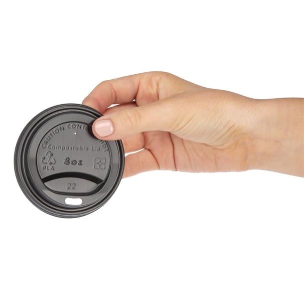Fiesta Compostable Lids for 8oz Hot Cups (1000 Pack) ds052