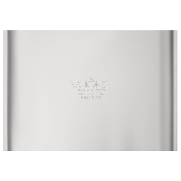 Vogue Heavy Duty Stainless Steel 1/1 Gastronorm Tray 200mm dw436