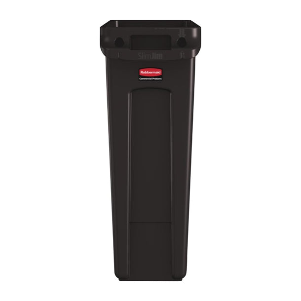 Rubbermaid Slim Jim Bin with Venting Channels Brown 87Ltr dy110