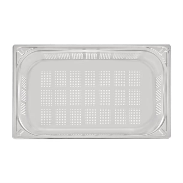 Vogue Heavy Duty Stainless Steel Perforated 1/1 Gastronorm Tray 150mm dy176