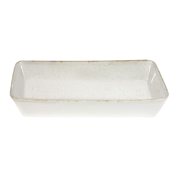 Churchill Stonecast Hints Rectangular Baking Dishes Barley White 250 x 380mm (4 Pack) dy201