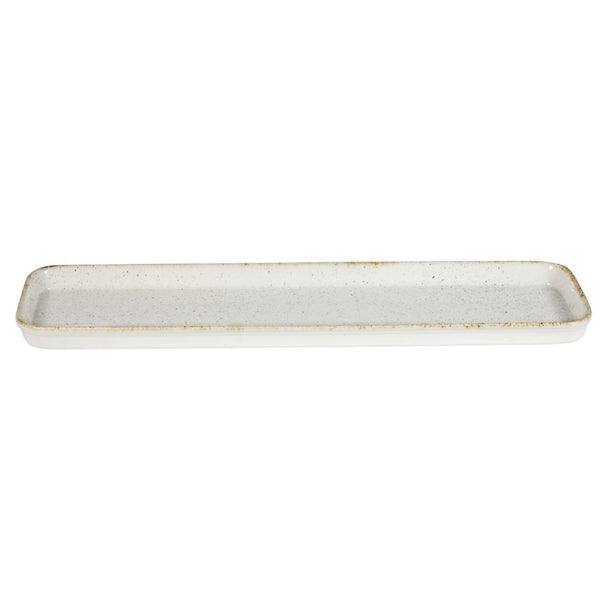 Churchill Stonecast Hints Rectangular Flat Trays Barley White 150 x 530mm (4 Pack) dy204
