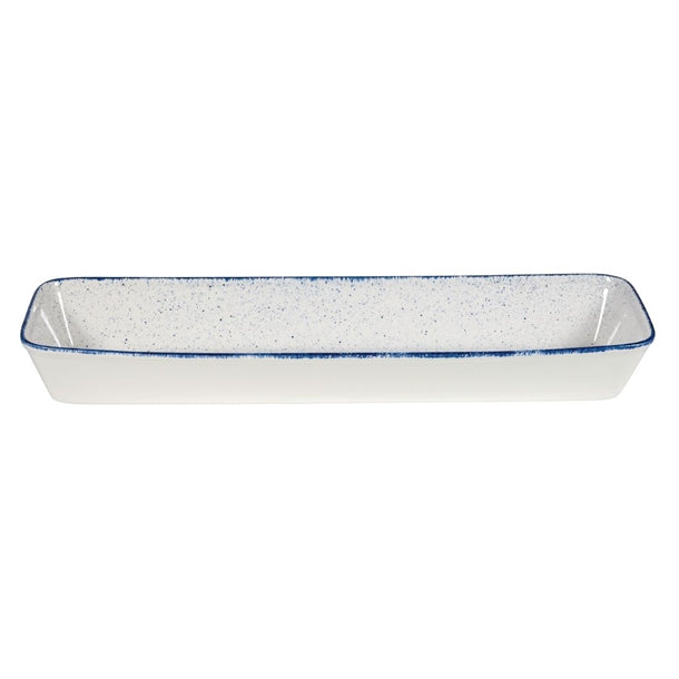 Churchill Stonecast Hints Rectangular Baking Dishes Indigo Blue 160 x 530mm (2 Pack) dy209