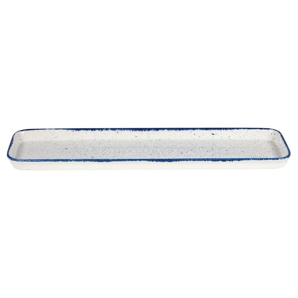 Churchill Stonecast Hints Rectangular Flat Trays Indigo Blue 150x 530mm (4 Pack) dy210