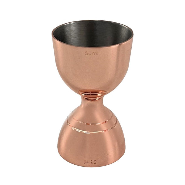 Beaumont Copper Plated Bell Jigger 25ml/50ml dz783