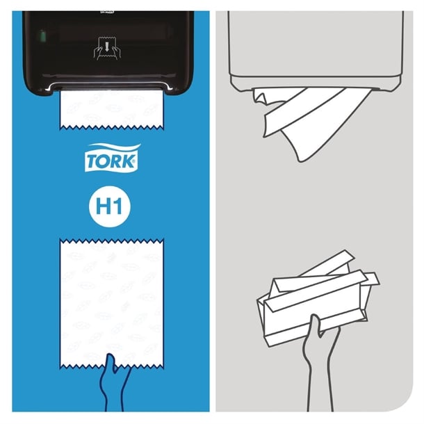 Tork Matic Soft Paper Hand Towels White with Grey Leaf H1 (6 Pack) fa707
