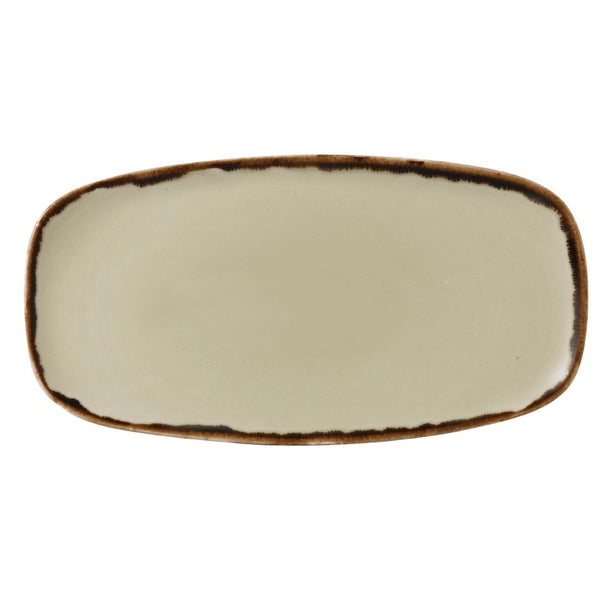 Dudson Harvest Oblong Chefs Plates Linen 298 x 153mm (12 Pack) fc033