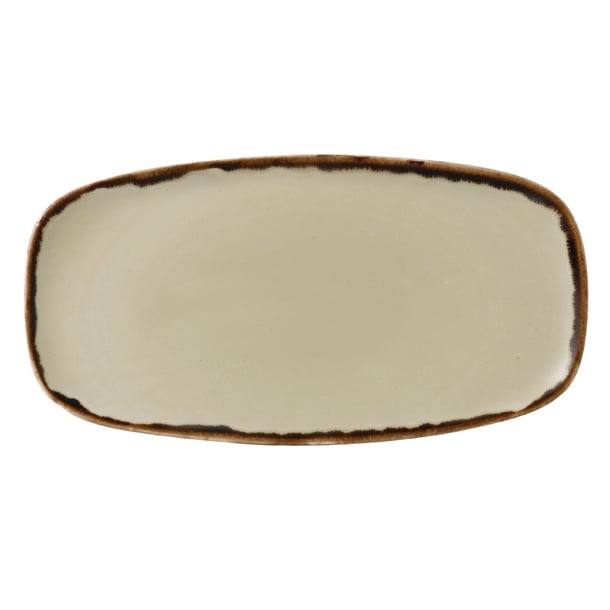 Dudson Harvest Oblong Chefs Plates Linen 355 x 189mm (6 Pack) fc034