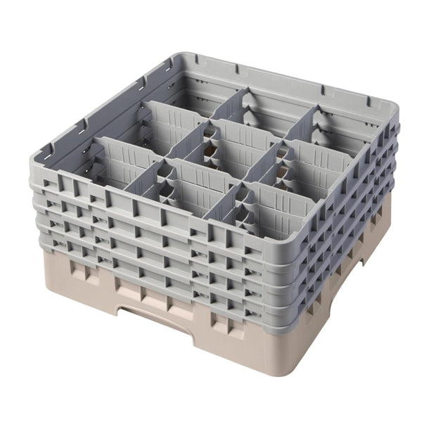 Cambro Camrack Beige 9 Compartments Max Glass Height 257mm fc404