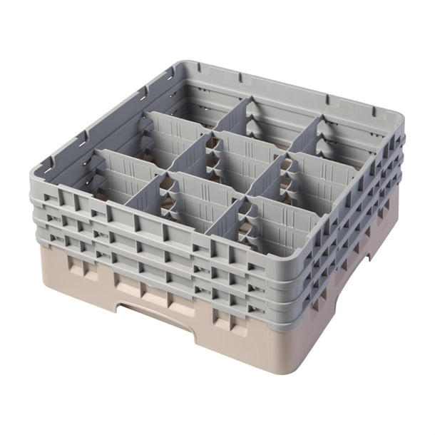 Cambro Camrack Beige 9 Compartments Max Glass Height 174mm fd061
