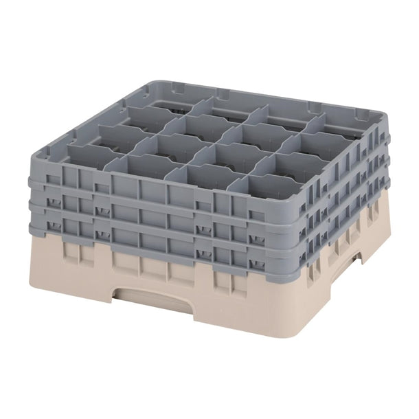 Cambro Camrack Beige 16 Compartments Max Glass Height 196mm fd065