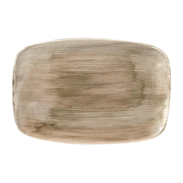 Churchill Stonecast Patina Oblong Chefs' Plates Antique Taupe 343x245mm (6 Pack) fd845