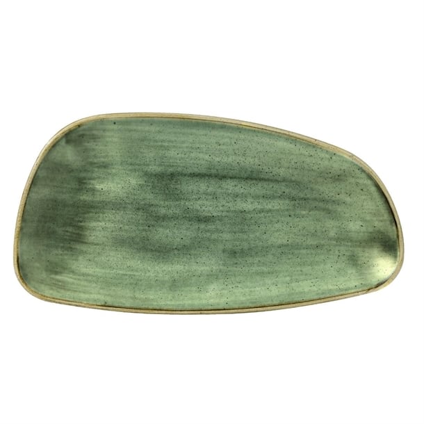 Churchill Stonecast Samphire Green Oval Chefs Plates 300mm (12 Pack) fd847