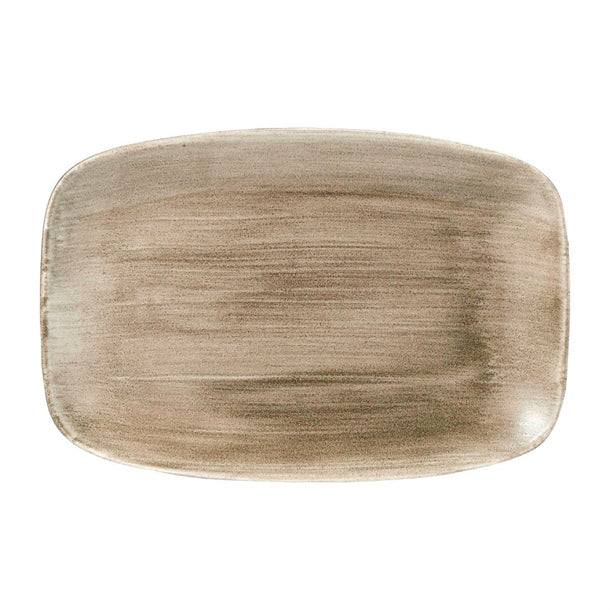 Churchill Stonecast Patina Oblong Plates Antique Taupe 305x198mm (6 Pack) fd862