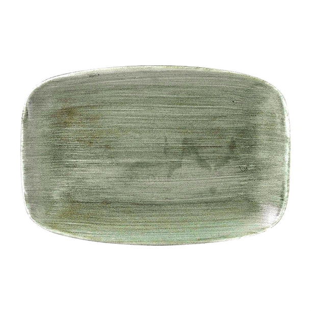 Churchill Stonecast Patina Oblong Plates Burnished Green 305x198mm (6 Pack) fd865