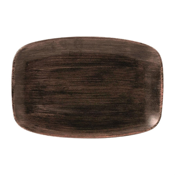 Churchill Stonecast Patina Oblong Plates Iron Black 305x198mm (6 Pack) fd869