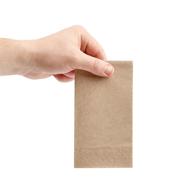 Fiesta Recyclable Recycled Lunch Napkin Kraft 33x33cm 2ply 1/8 Fold (2000 Pack) fe234