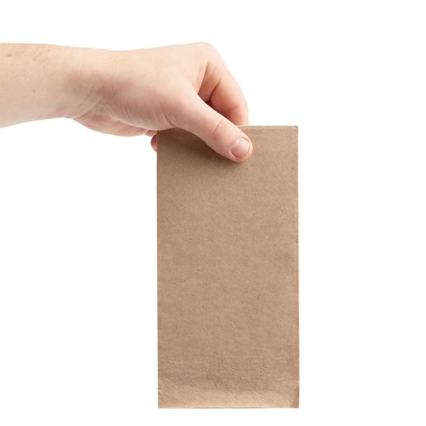 Fiesta Recyclable Recycled Dinner Napkin Kraft 40x40cm 2ply 1/8 Fold (2000 Pack) fe250