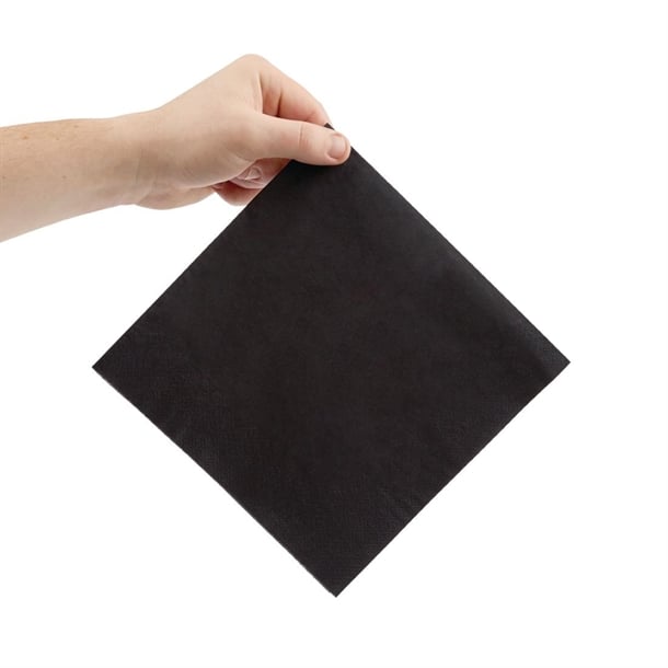 Fiesta Recyclable Dinner Napkin Black 40x40cm 3ply 1/4 Fold (1000 Pack) fe257