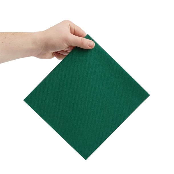 Fiesta Recyclable Premium Tablin Dinner Napkin Dark Green 40x40cm Airlaid 1/4 Fold (500 Pack) fe268