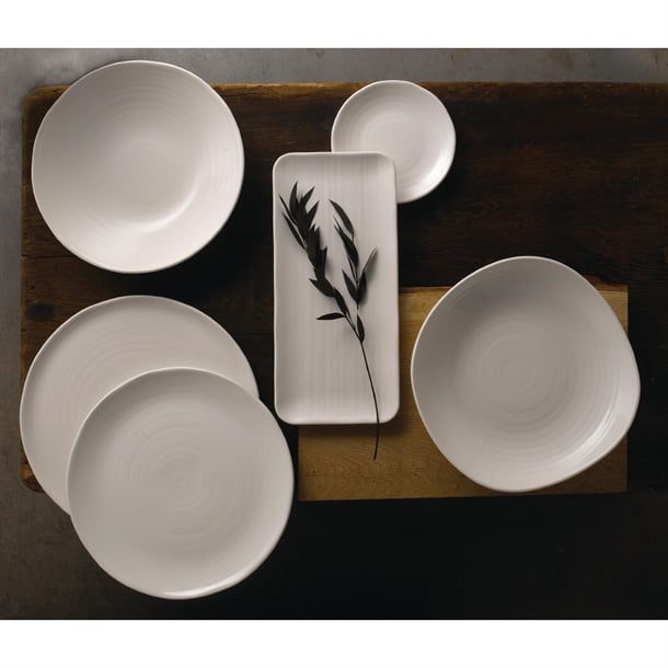 Dudson White Organic Coupe Wobbly Bowls 295mm (6 Pack) fr076