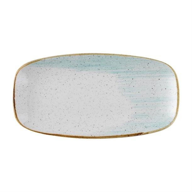 Churchill Stonecast Accents Chefs Oblong Plates Duck Egg 287x152mm (12 Pack) fs866
