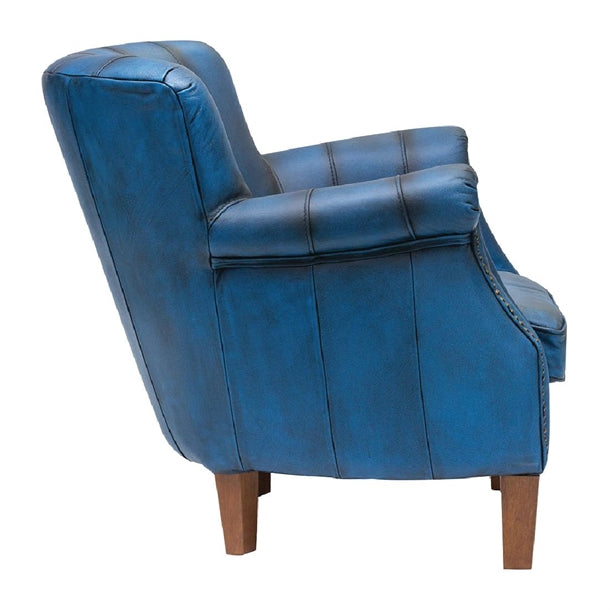 Lancaster Leather Chair Blue ft444