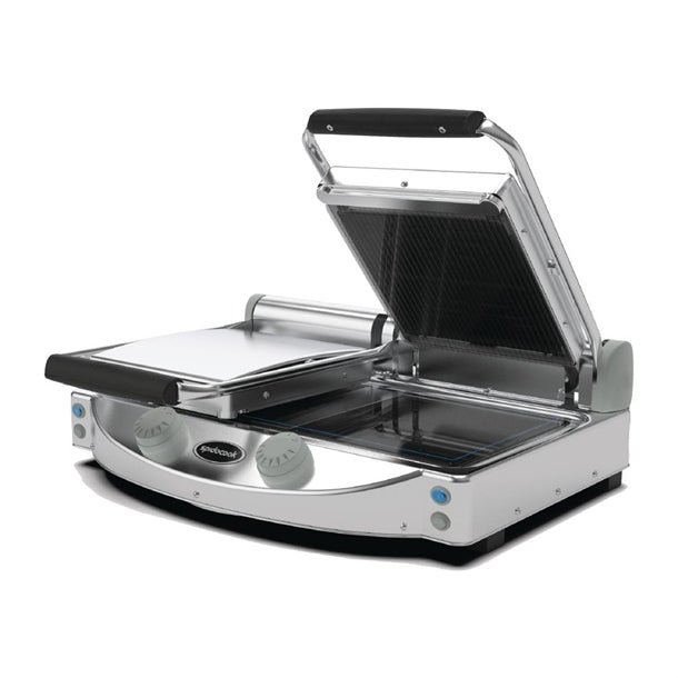 Spidocook Spidoglass Double Ribbed Upper Smooth Lower Contact Grill Manual ft849