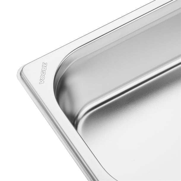 Vogue Stainless Steel Gastronorm 2/4 Tray 65mm fu262