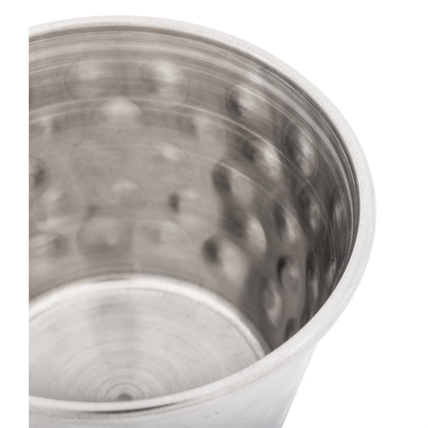 Olympia Hammered Stainless Steel Sauce Cups 70ml (12 Pack) fu289