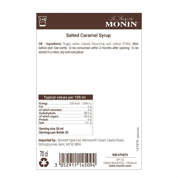 Monin Premium Salted Caramel Syrup 700ml fu448