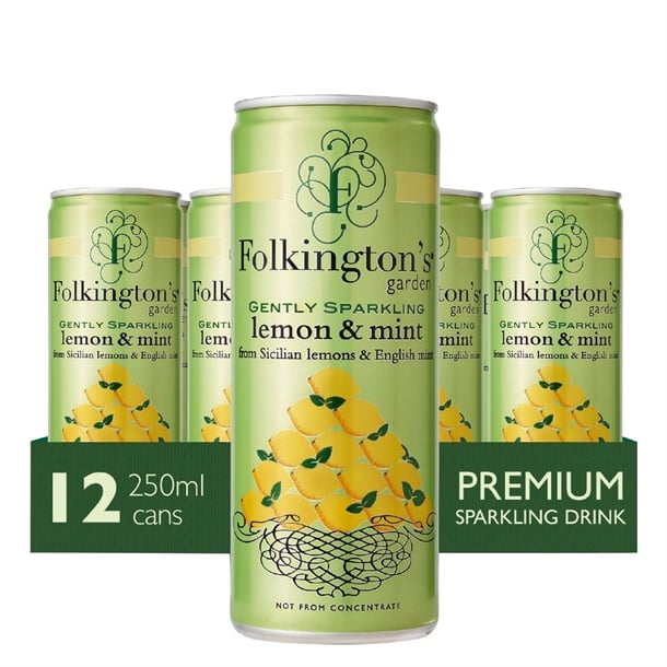 Folkington's Sparkling Drinks Lemon & Mint Can 250ml (12 Pack) fu470