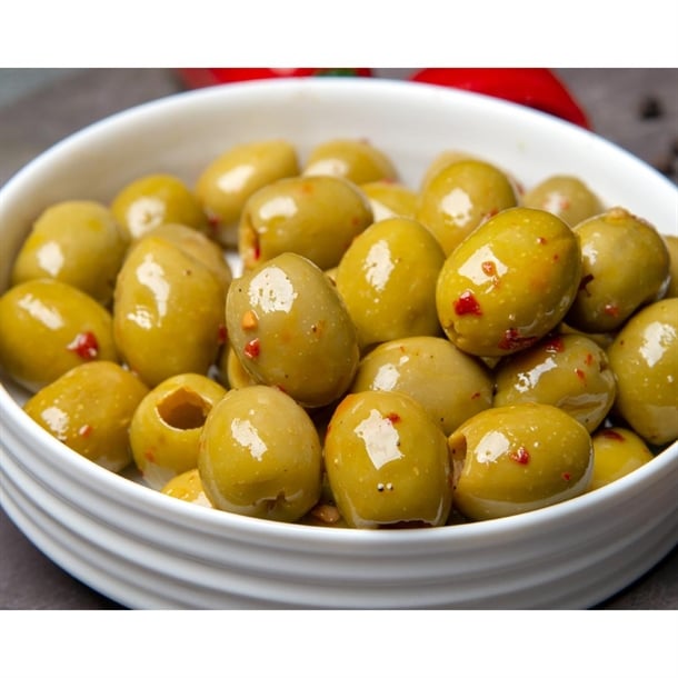 Mr Filbert's Green Olives Chilli & Black Pepper 50g (12 Pack) fu482