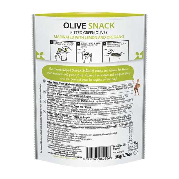 Mr Filbert's Green Olives Lemon & Oregano 50g (12 Pack) fu483