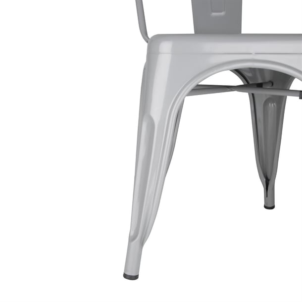 Bolero Bistro Steel Side Chairs Grey (4 Pack) fw509