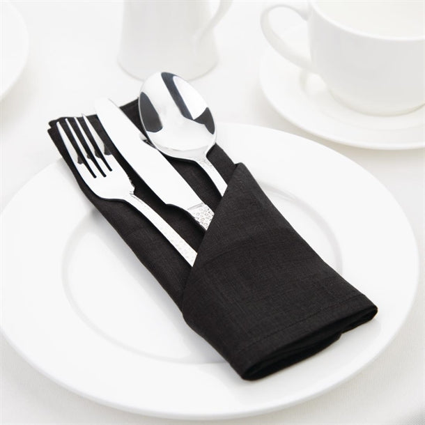 Olympia Linen Table Napkin Black 400x400mm (12 Pack) fw697
