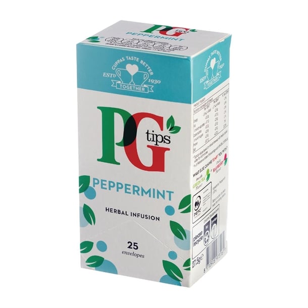 PG Tips Peppermint Enveloped Tea Bags (25 Pack) fw829