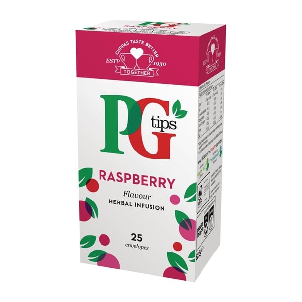 PG Tips Raspberry Enveloped Tea Bags (25 Pack) fw831