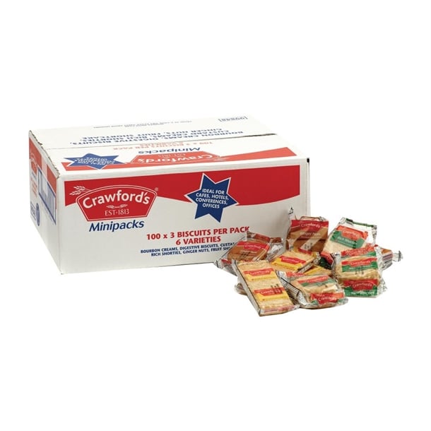 Crawfords Mini Pack Biscuits Assorted (100 Pack) fw841