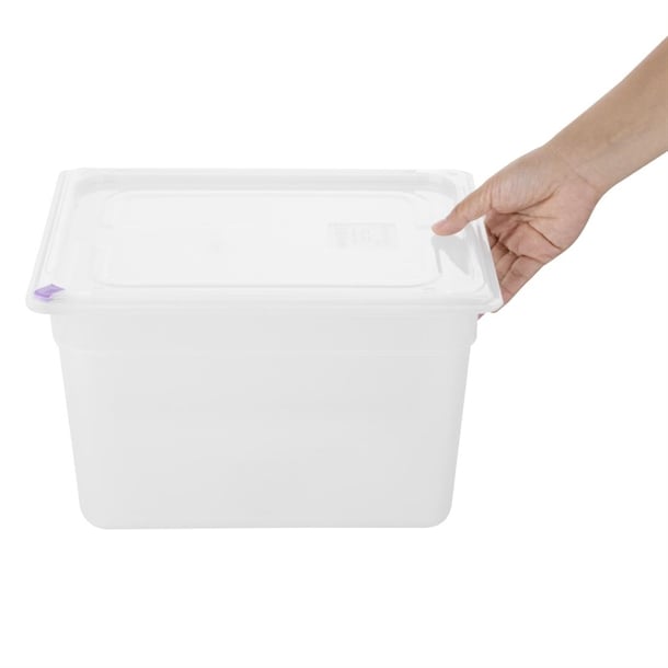 Hygiplas Click PP GN Container 1/2 with Lid & 7 Colour Clips 200mm 11.7Ltr (4 Pack) fz091