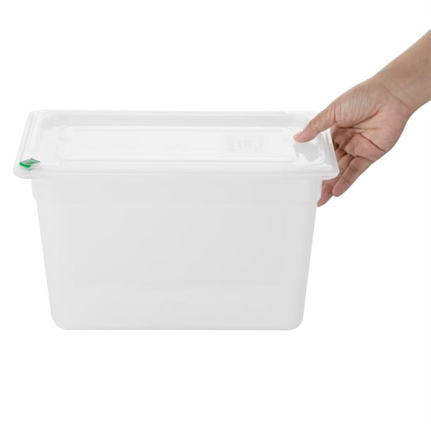 Hygiplas Click PP GN Container 1/3 with Lid & 7 Colour Clips 200mm 6.9Ltr (4 Pack) fz094