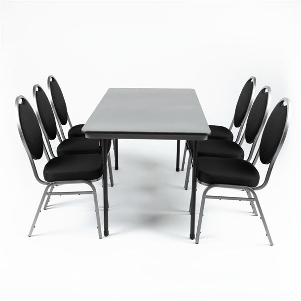 Bolero ABS Rectangular Folding Table Grey 5ft gc595