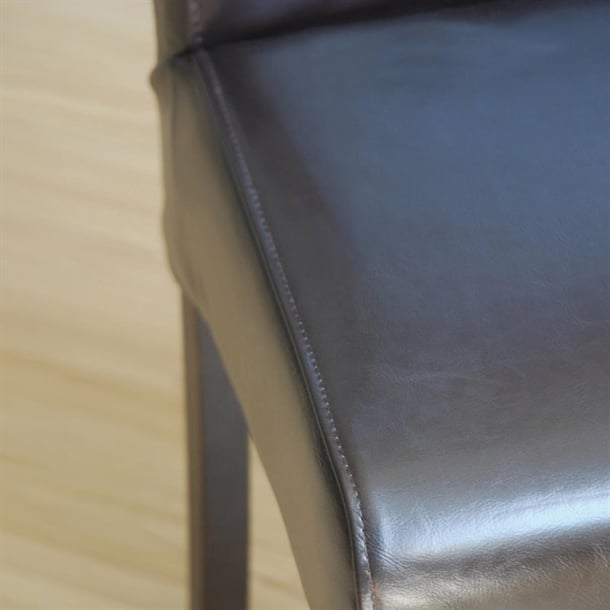 Bolero Curved Back Leather Chairs Dark Brown (2 Pack) gf956