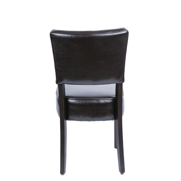 Bolero Chunky Faux Leather Chairs Dark Brown (2 Pack) gf957