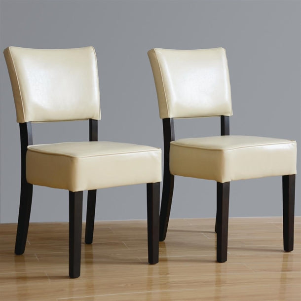 Bolero Chunky Faux Leather Chairs Cream (2 Pack) gf958