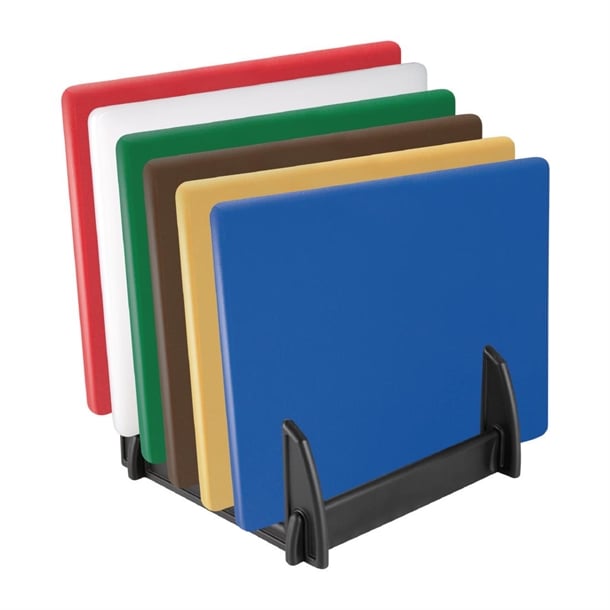 Hygiplas Black Plastic Chopping Board Rack Small 6 Slots gg698
