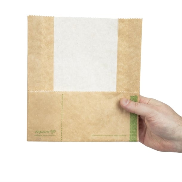 Vegware Compostable Kraft Panini Bags (500 Pack) gh019